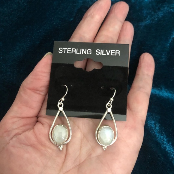 Moonstone & Sterling Silver French Hook Earrings NWT - Picture 6 of 8